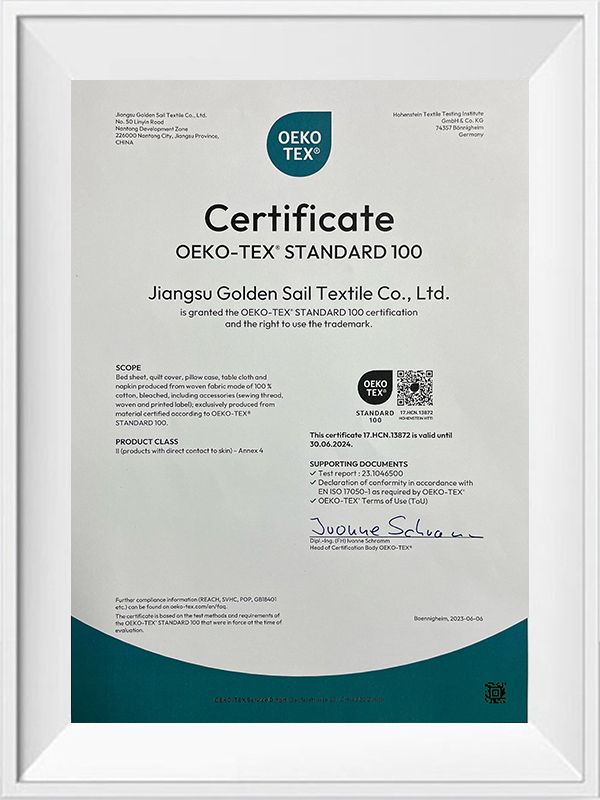 Certificado oeko-tex padrão 100